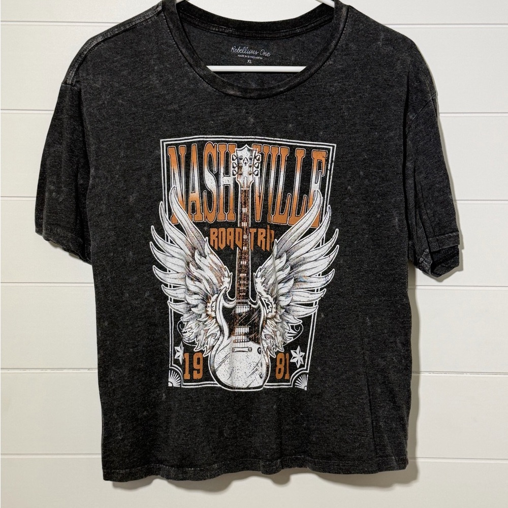 Rebellious One Charcoal Graphic Tee